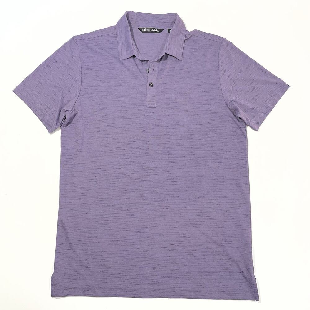 Travis Mathew Men’s Golf Polo Shirt Purple Striped Size Medium Pima Cotton